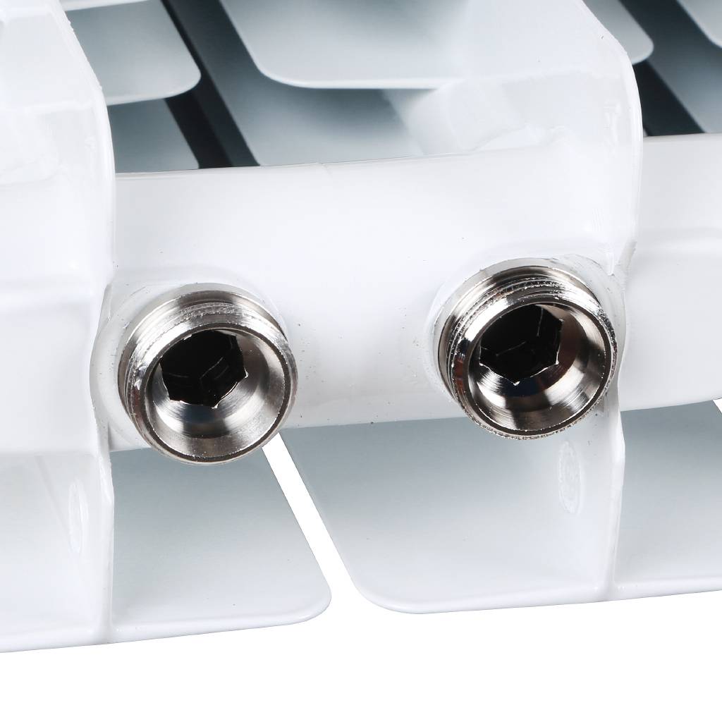 Радиатор биметаллический STOUT Space 500 9 секций нижнее правое подключение RAL9016, SRB-0320-050009