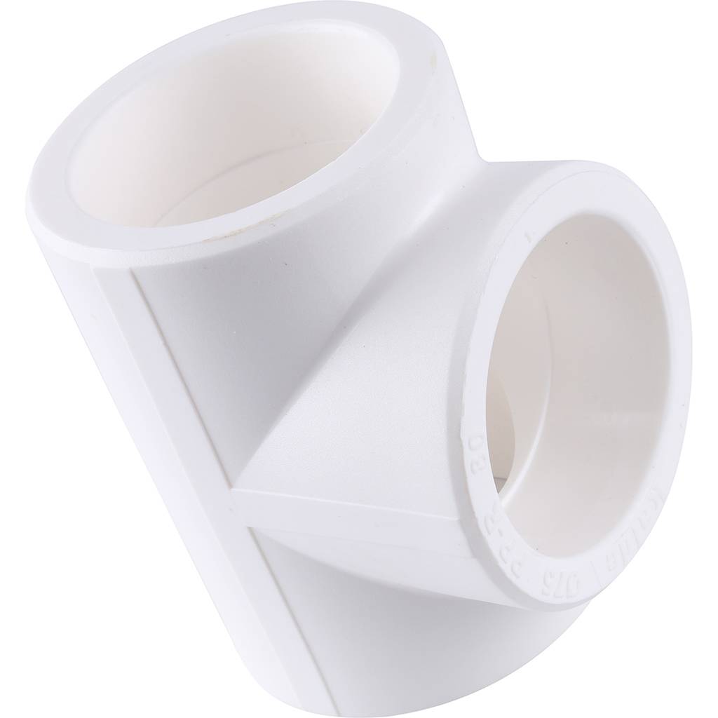 Тройник Kalde d=75 для полипропиленовых труб под сварку (цвет белый)