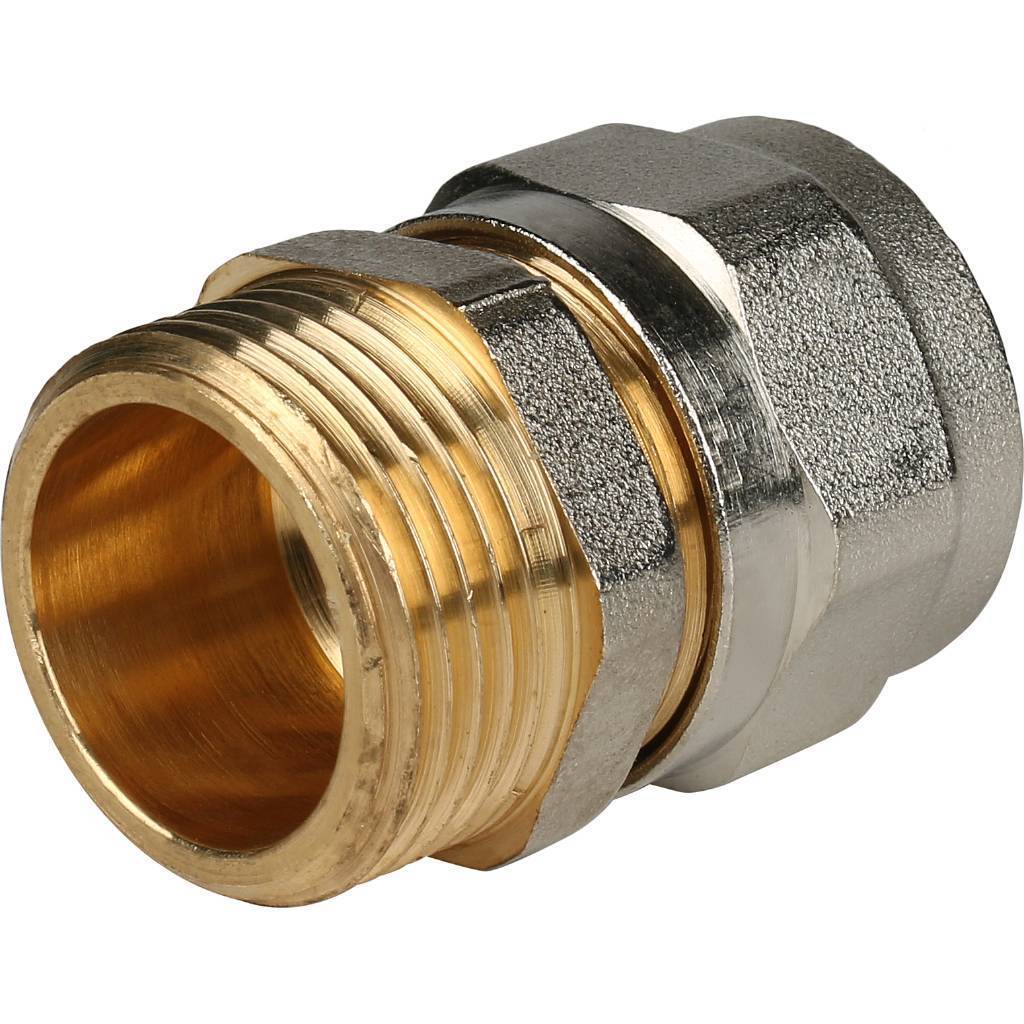 Переходник STOUT с наружной резьбой 3/4 х20 для металлопластиковых труб винтовой, SFS-0001-003420