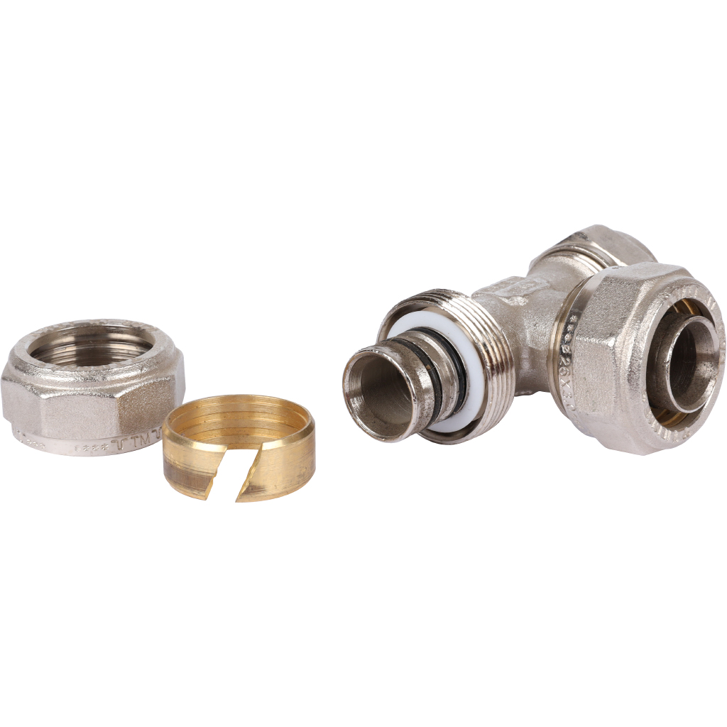 Тройник переходной TIEMME (26.3х26.3х20.2) для металлопластиковых труб винтовой, 1600090