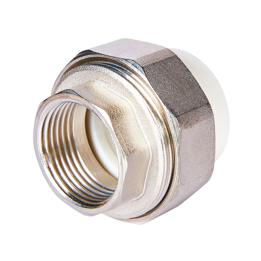 Муфта комбинированная Pro Aqua d=32-1 PP-R разъемная (американка) УСИЛЕННАЯ ВР Белая, PA20018S
