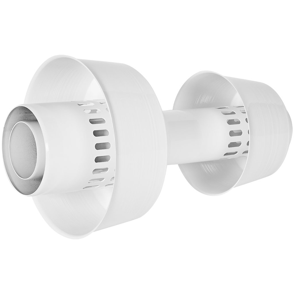 STOUT SCR-8125-800002 STOUT Оголовок вертикальный с ветрозащитой традиц. коакс. D80(п)/125(п) БЕЛЫЙ широкий, SCR-8125-800002