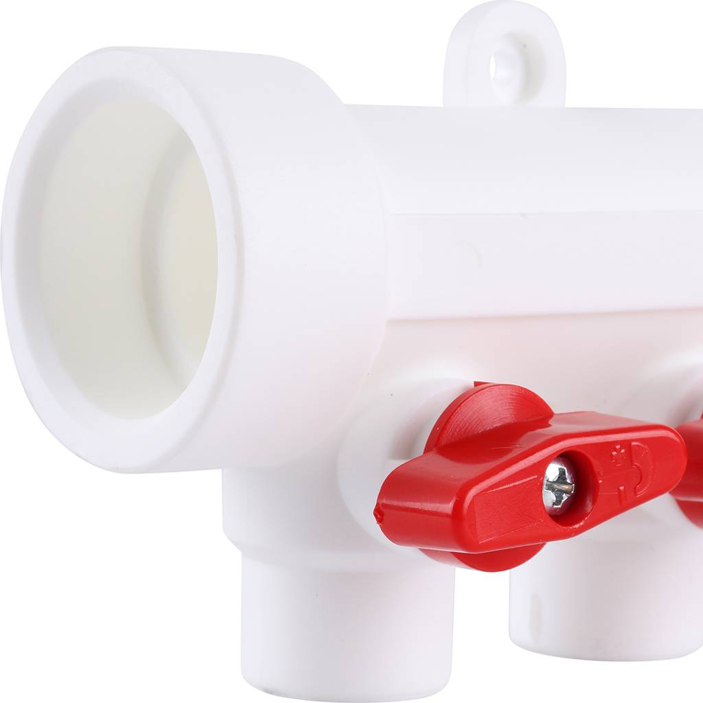 Коллектор с запорными кранами для полипропиленовых труб Kalde (4 выхода)