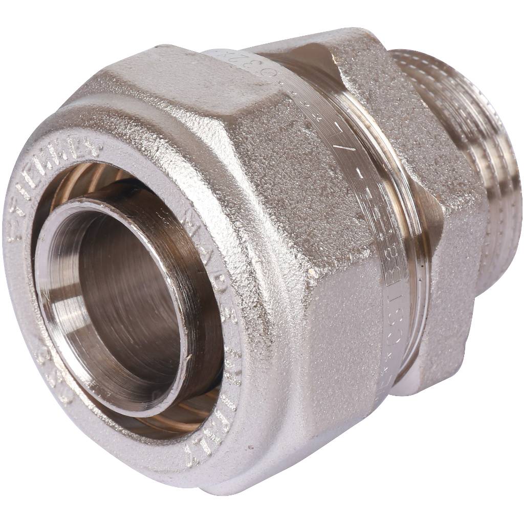 Муфта TIEMME с наружной резьбой (32х3.0х1) для металлопластиковых труб винтовой, 1600020