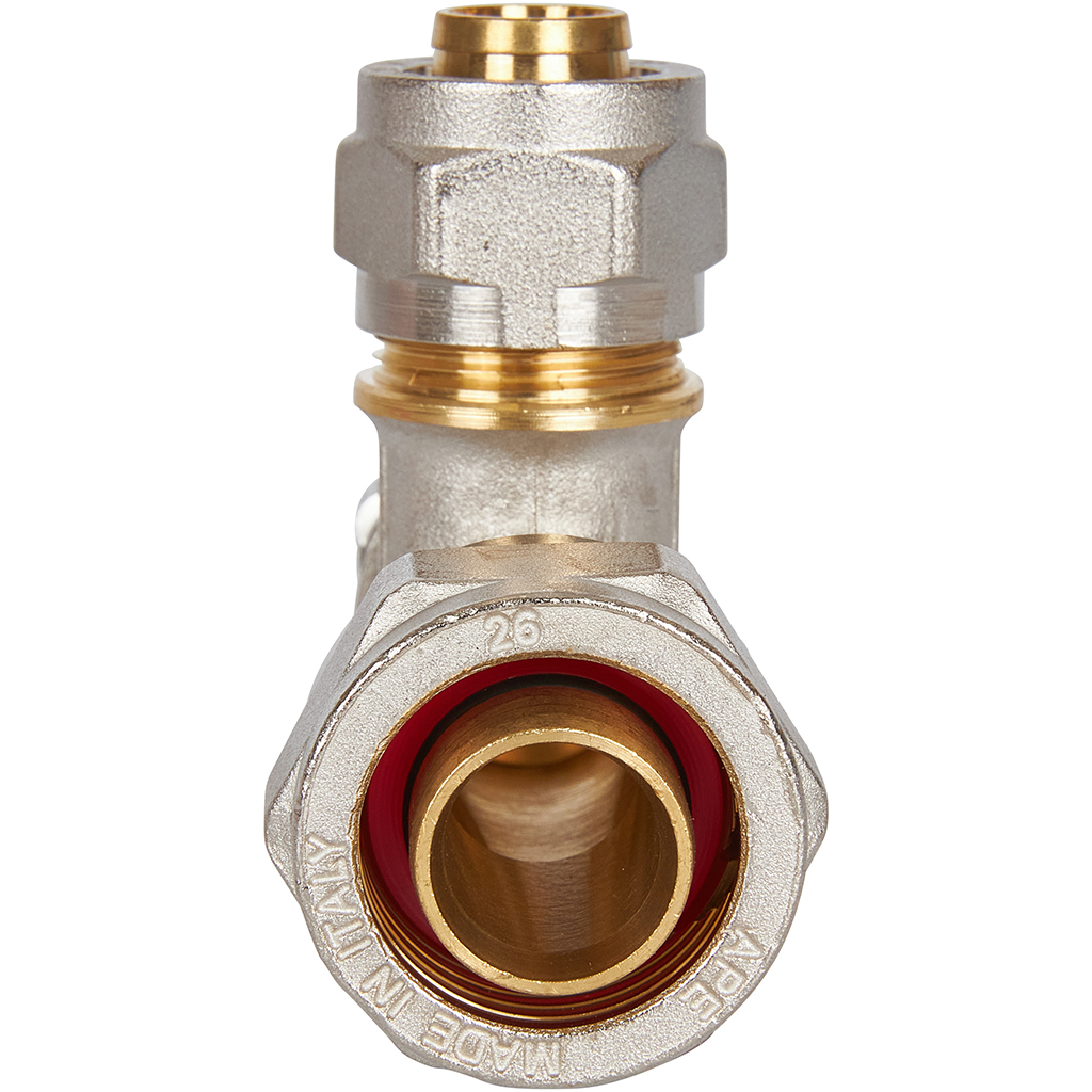 Тройник переходной STOUT 26х20х20 для металлопластиковых труб винтовой, SFS-0010-262020