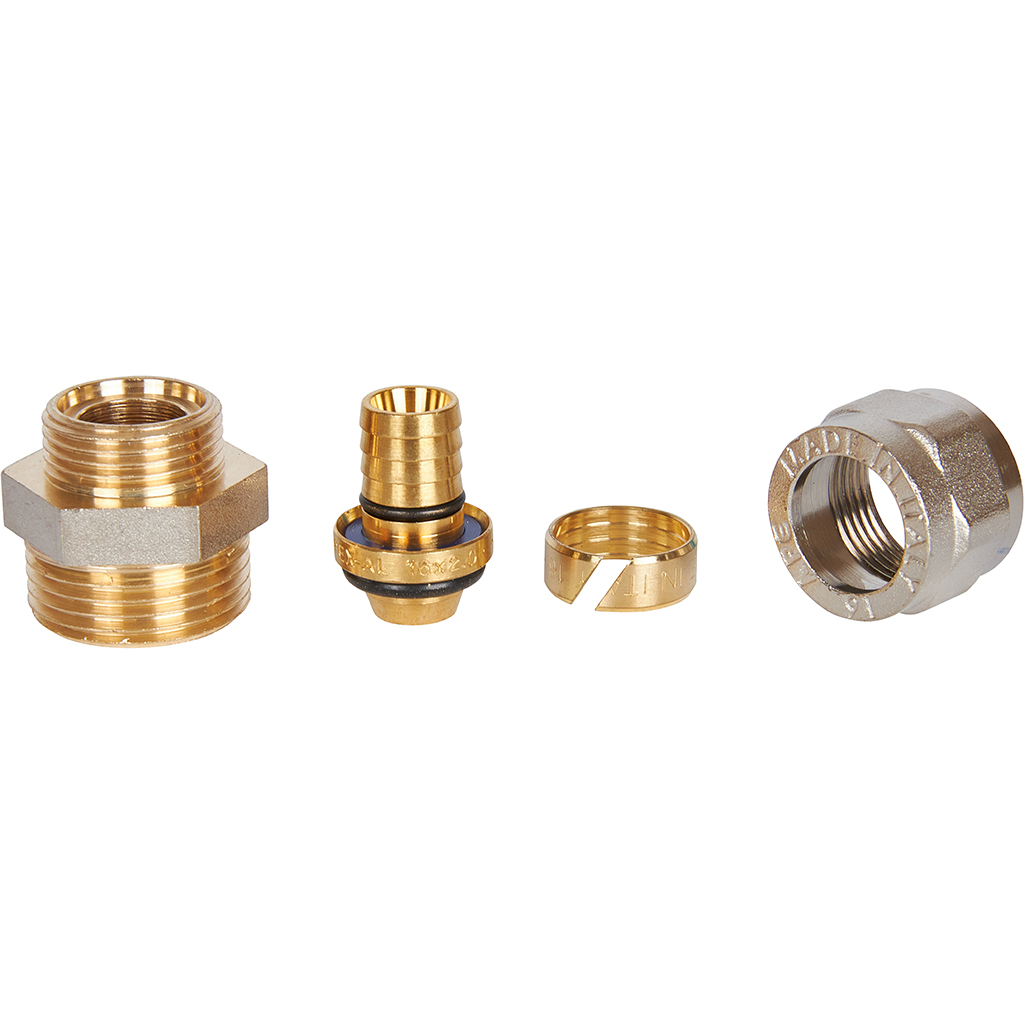 Переходник STOUT с наружной резьбой 3/4 х16 для металлопластиковых труб винтовой, SFS-0001-003416