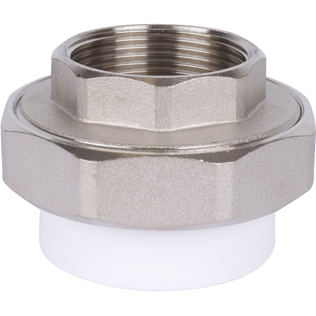 Муфта разъемная Политэк 50х1 1/2 с внутренней резьбой для полипропиленовых труб под сварку (цвет белый), 7000150112