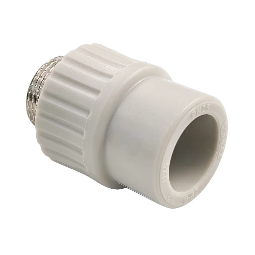 Муфта комбинированная PPR наружная резьба 25х3/4,  серый, РТП