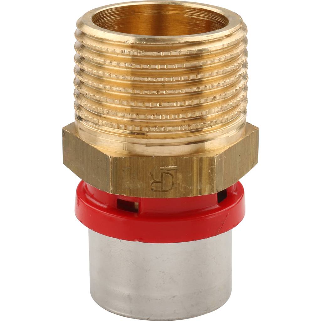 Муфта TIEMME с наружной резьбой 26x1 для металлопластиковых труб прессовой, 1650027