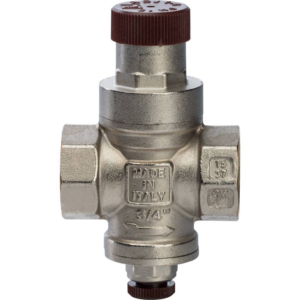 STOUT SVS 3/4  Редуктор давления с давлением на выходе 1…4 бар с подсоединением для манометра, SVS-0010-000020