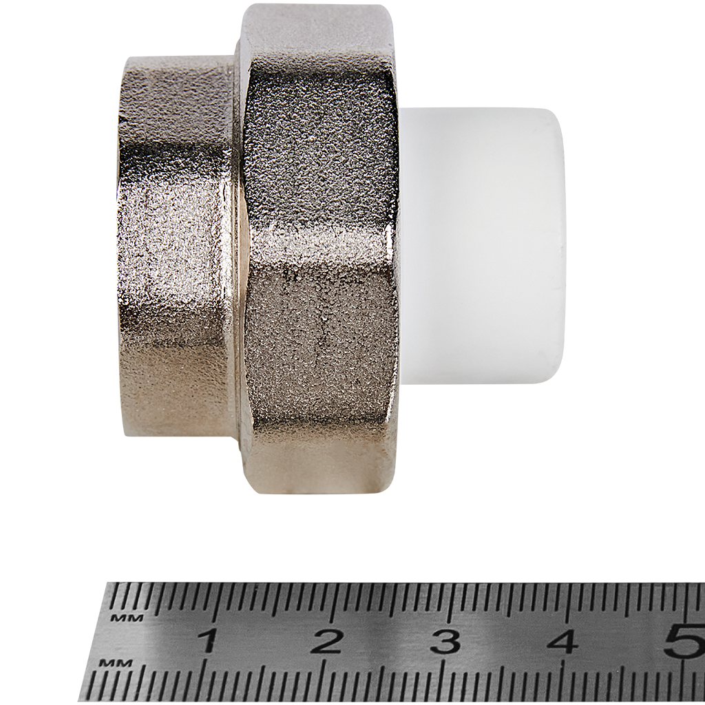 Муфта комбинированная Pro Aqua d=20-1/2 PP-R разъемная (американка) ВР Белая