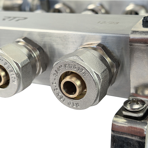 Соединитель евроконус аксиальный, латунь,16х2,0х3/4, желтый, RTP