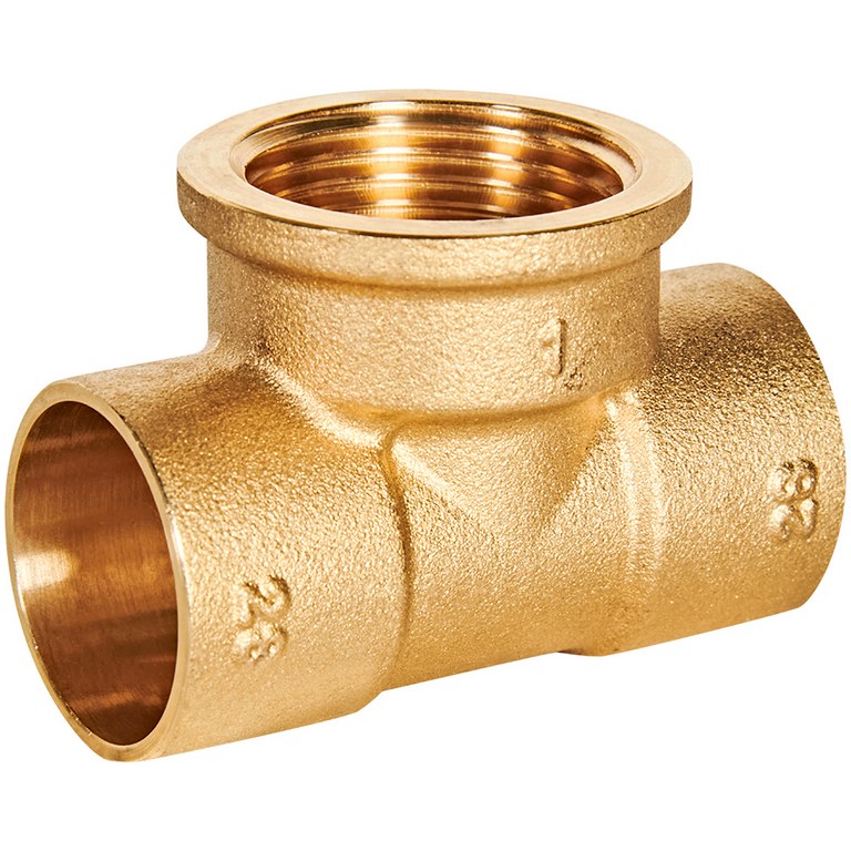 Тройник JINTIAN ВП-ВР-ВП 28x1x28 из латуни под пайку, JT-14130281