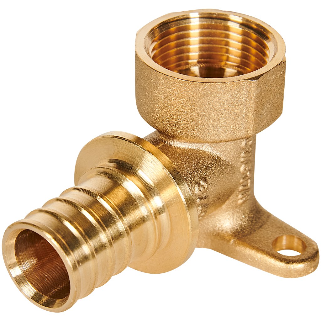 Угольник настенный с креплением ROMMER 25xRp 3/4 для труб из сшитого полиэтилена аксиальный