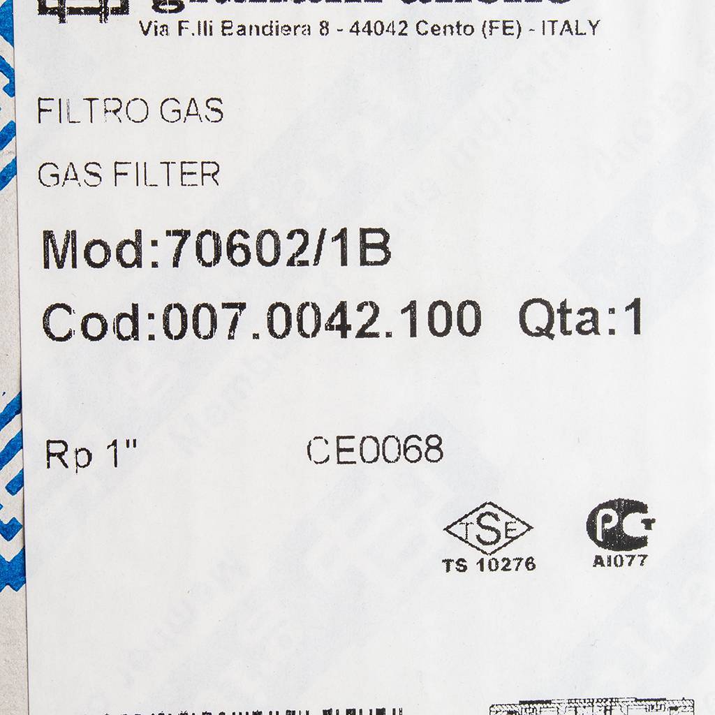 Фильтр газовый Watts 1 FG 25 ( до 1 бара), 10020991