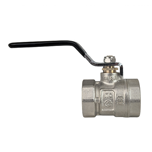 Кран шаровой ГОСТ ручка рычаг, латунь, внутренняя/внутренняя резьба  3/4,PN40 никель, RTP