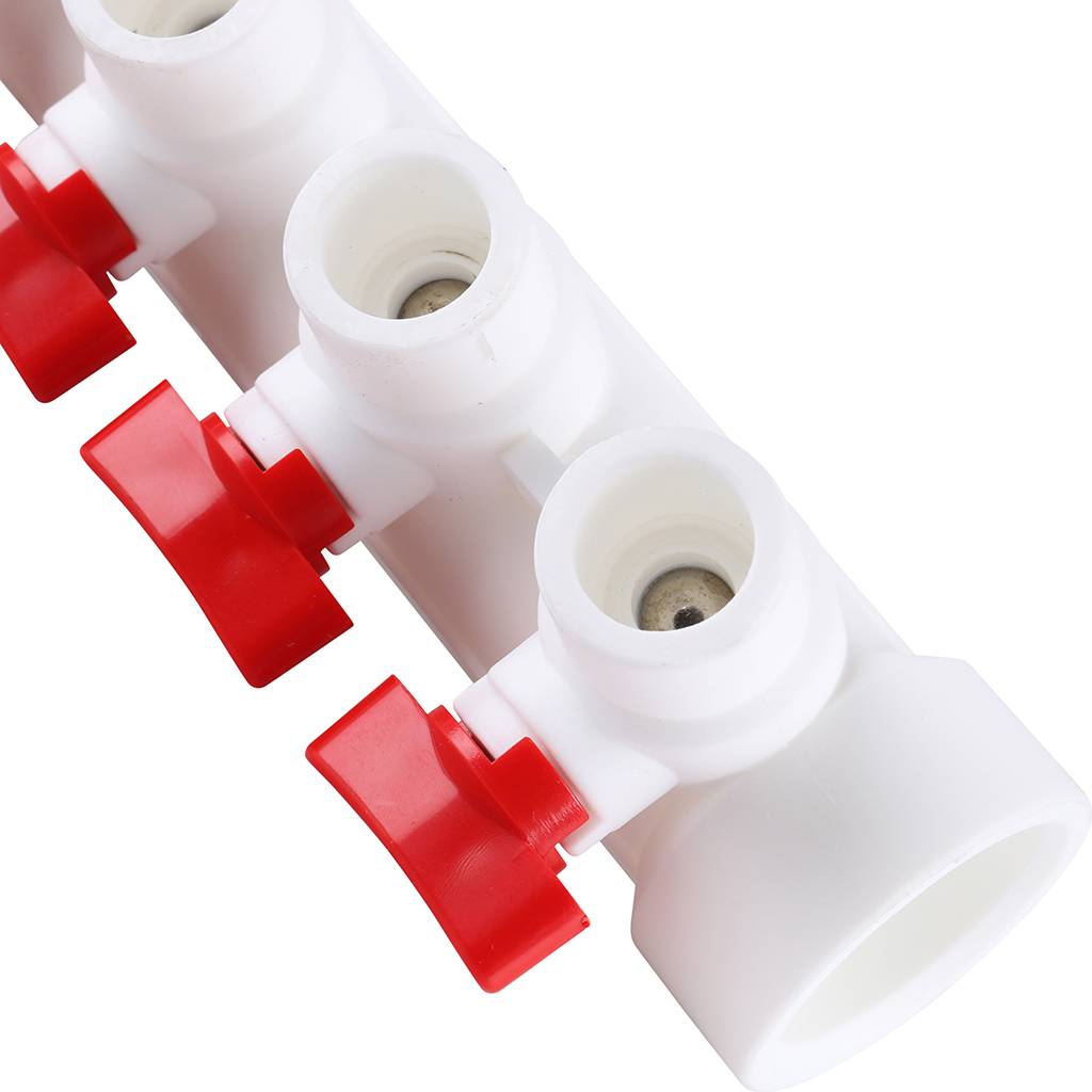 Коллектор с запорными кранами для полипропиленовых труб Kalde (4 выхода)