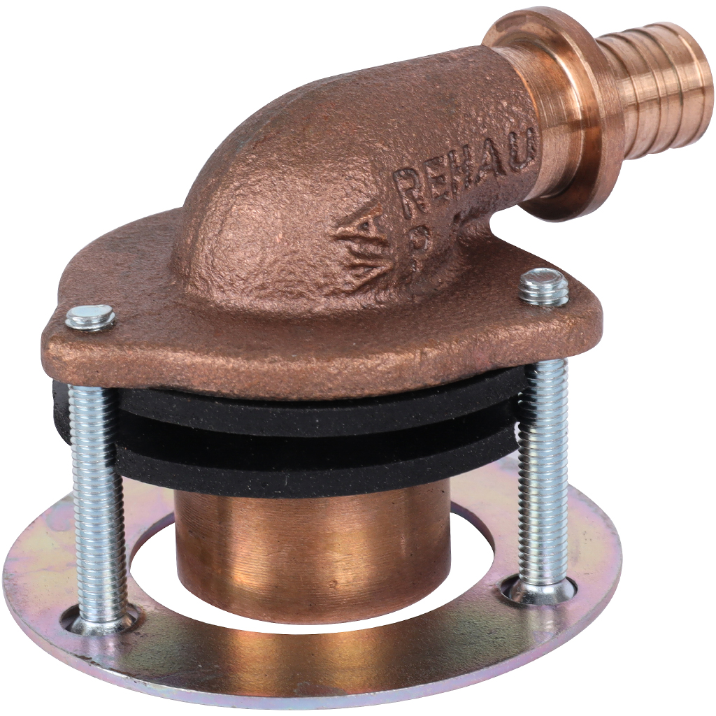 Угольник настенный РЕХАУ RAUTITAN для гипсокартонных плит 16-Rp1/2x28 RX+ для труб из сшитого полиэтилена аксиальный, 14563741001