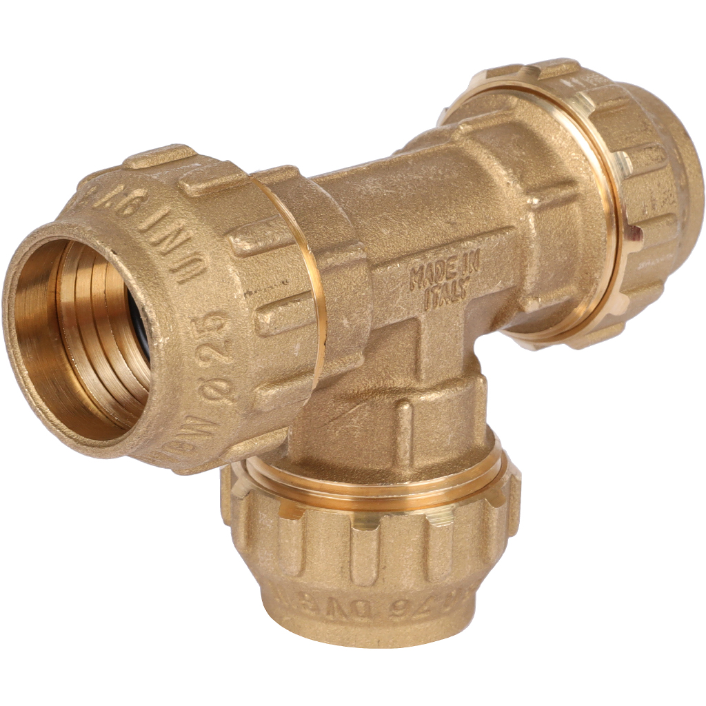 Тройник TIEMME 25х25х25 для труб ПНД винтовой, 3400021