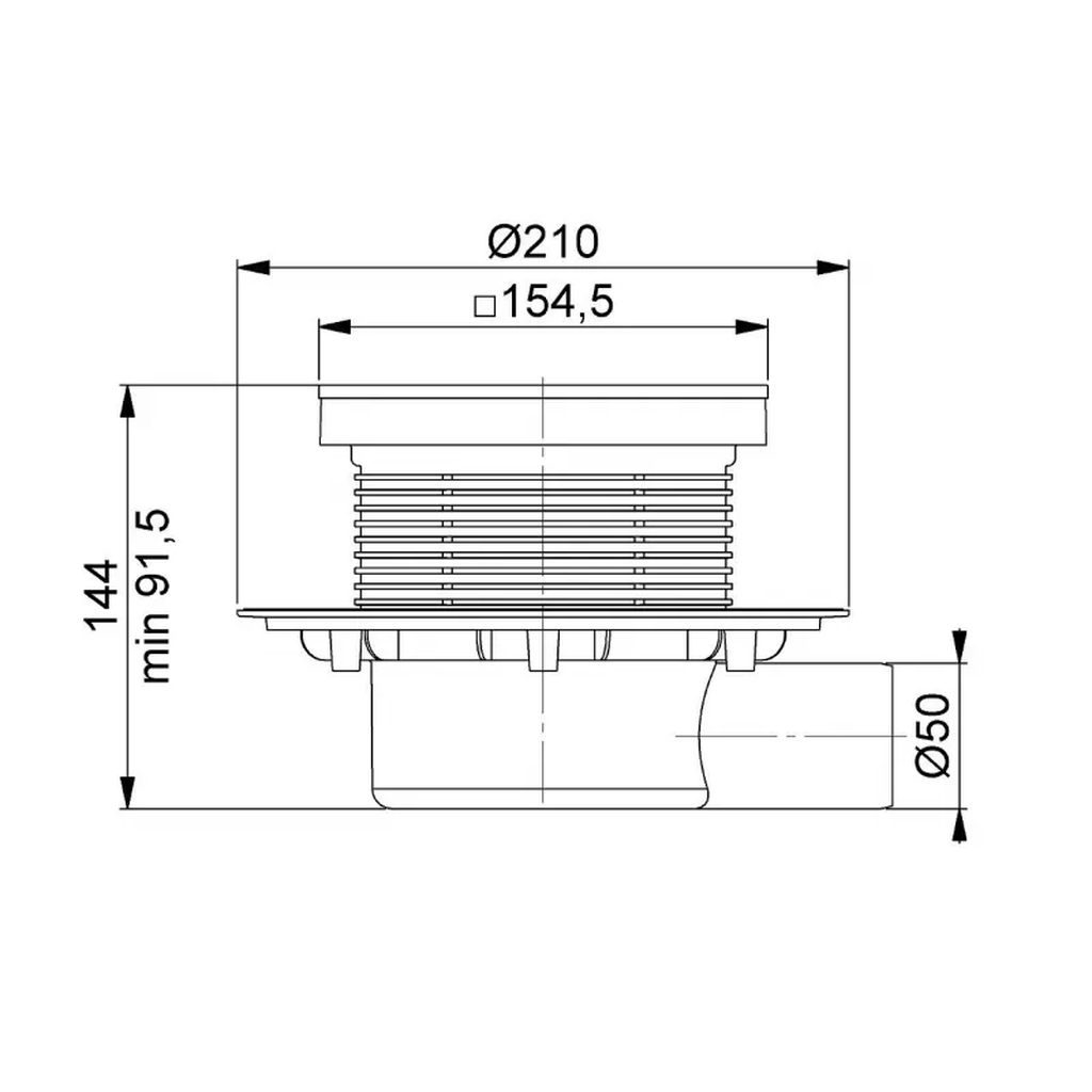 Трап BETTOSERB 15х15 Designer Beauty с мультисифоном, горизонтальный выпуск