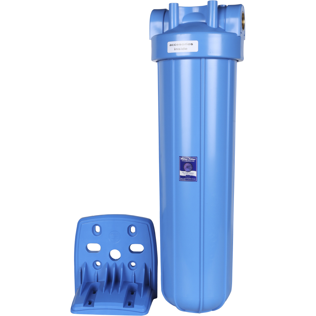 Корпус 20ВВ AquaFilter AQM вход 1 фильтр в сборе (колба, ключ, кронштейн, манометр) без картриджа, FH20B1-B-WB