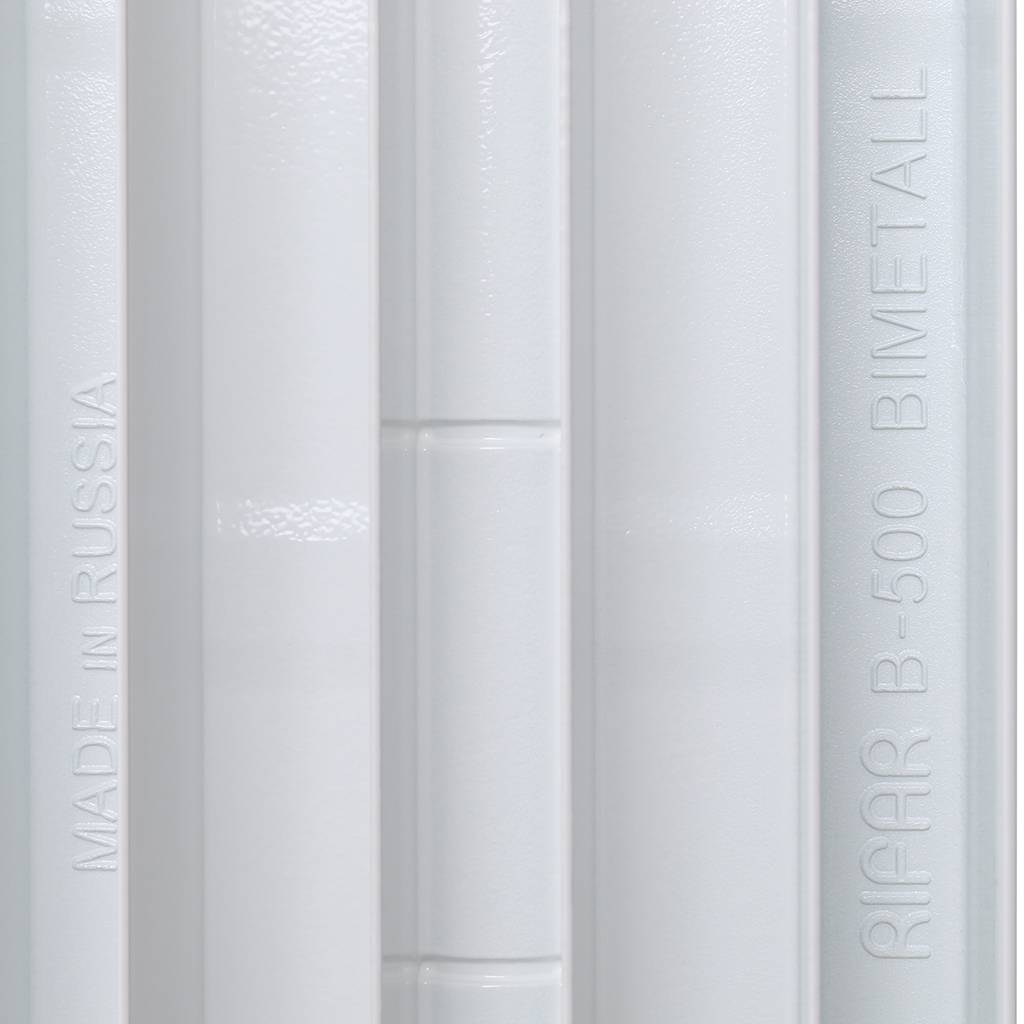 Радиатор биметаллический RIFAR BASE 500 8 секций боковое подключение (белый RAL 9016), 1RB50-8