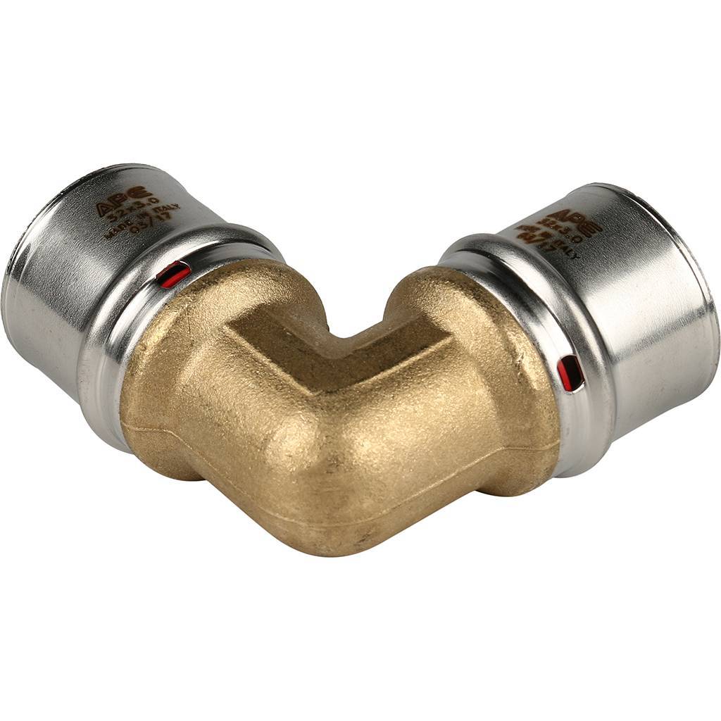 Угольник STOUT  90° 32х32 для металлопластиковых труб прессовой, SFP-0009-003232