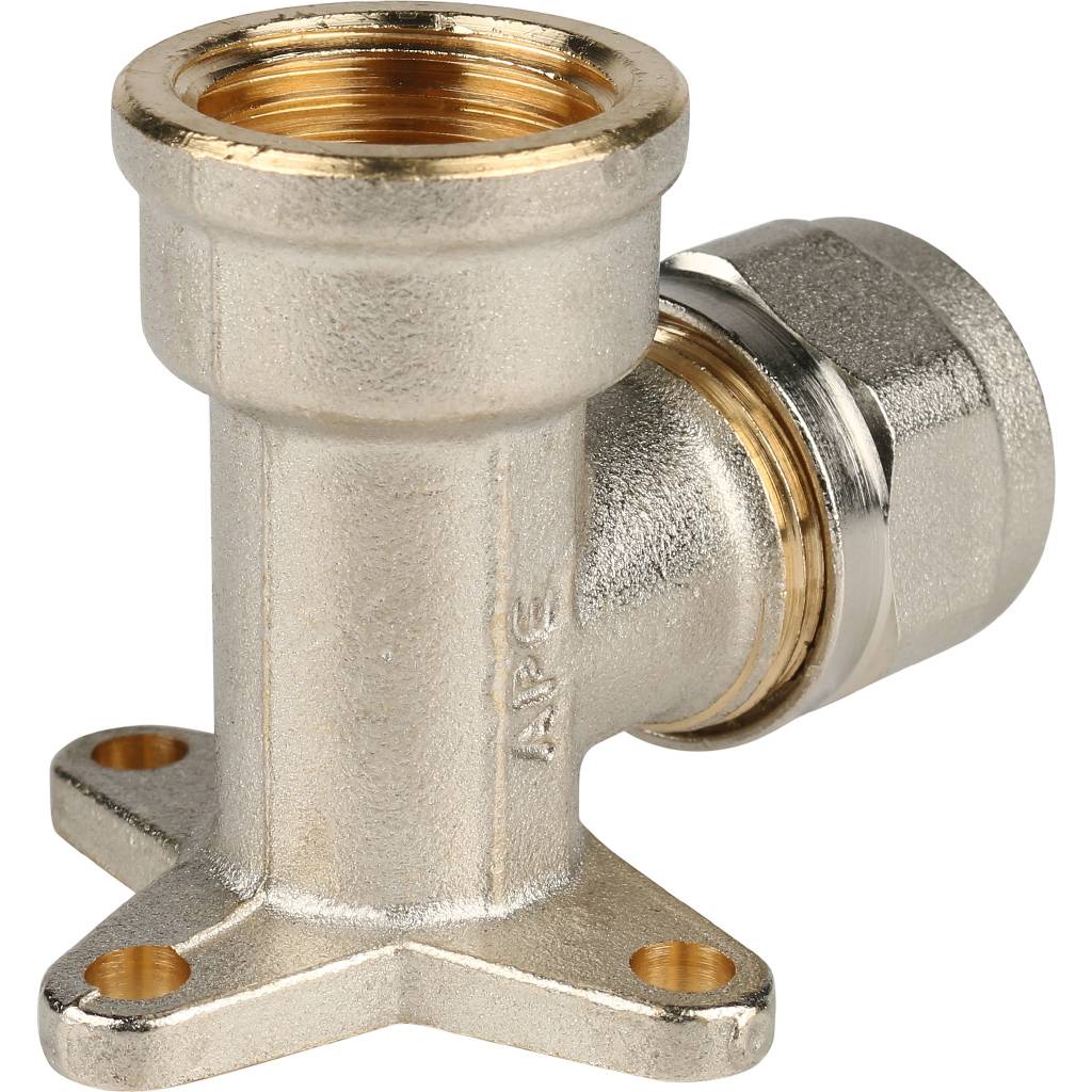 Угольник STOUT настенный с креплением 1/2 х16 для металлопластиковых труб винтовой, SFS-0008-001216