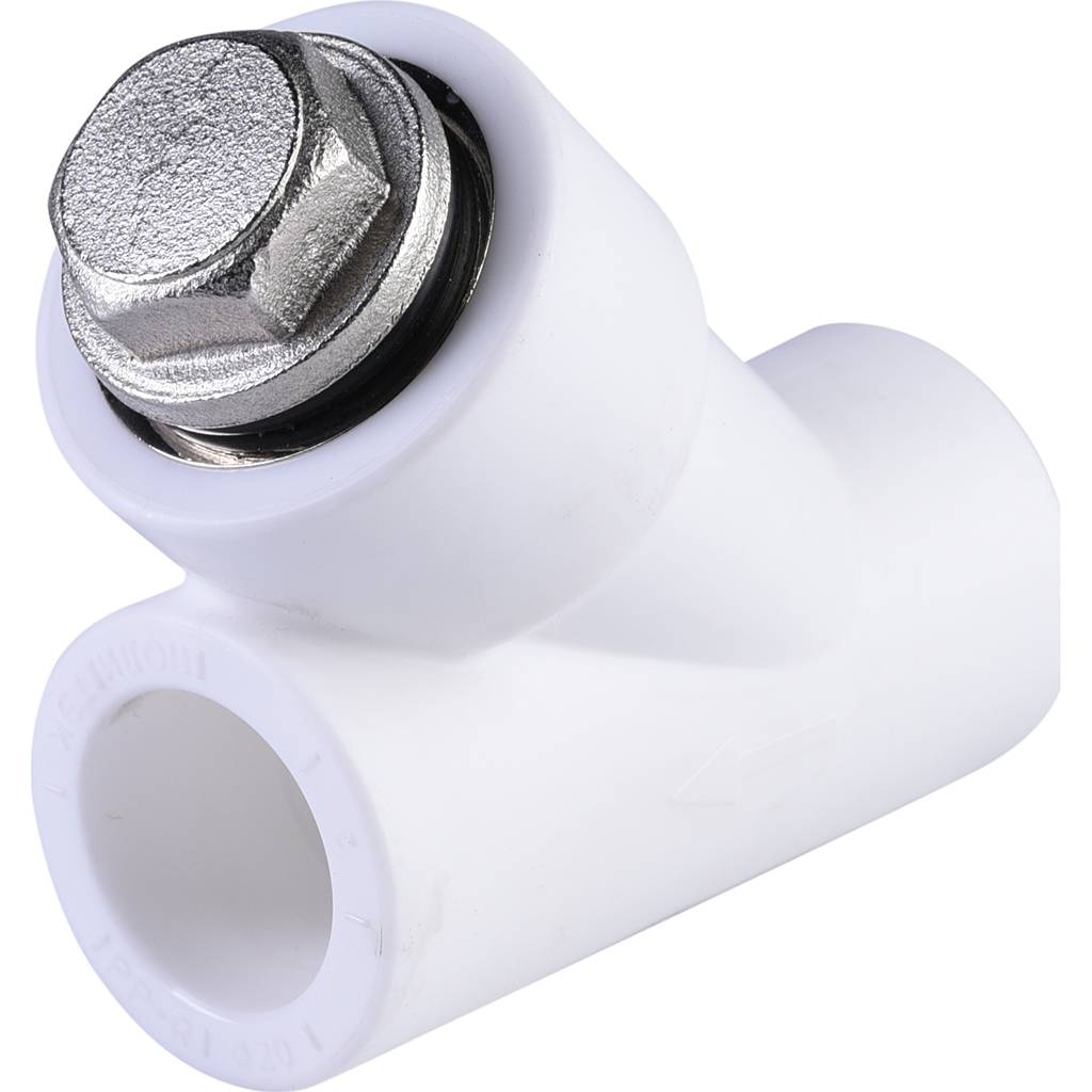 Фильтр Политэк d=20 (соединение муфта-муфта) для полипропиленовых труб под сварку (цвет белый), 9100302012