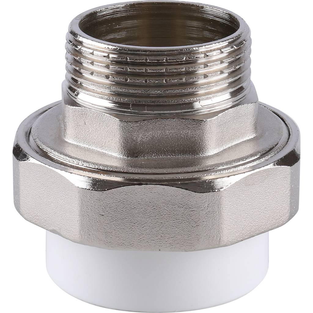 Муфта разъемная Kalde с наружной резьбой 40х1 1/4 для полипропиленовых труб под сварку (цвет белый), 3252-tum-401a00