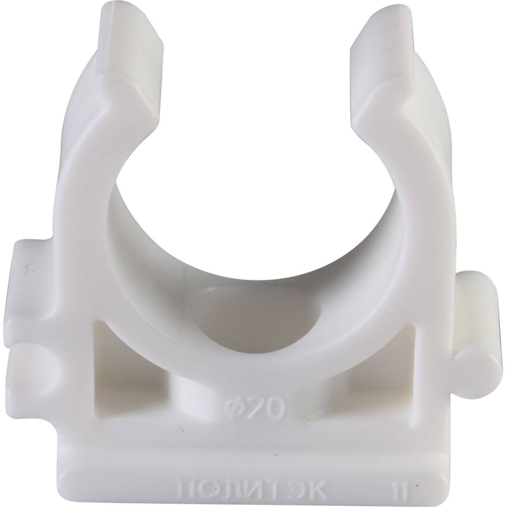 Крепление Политэк d=20 для полипропиленовых труб под сварку (цвет белый), 9000000020