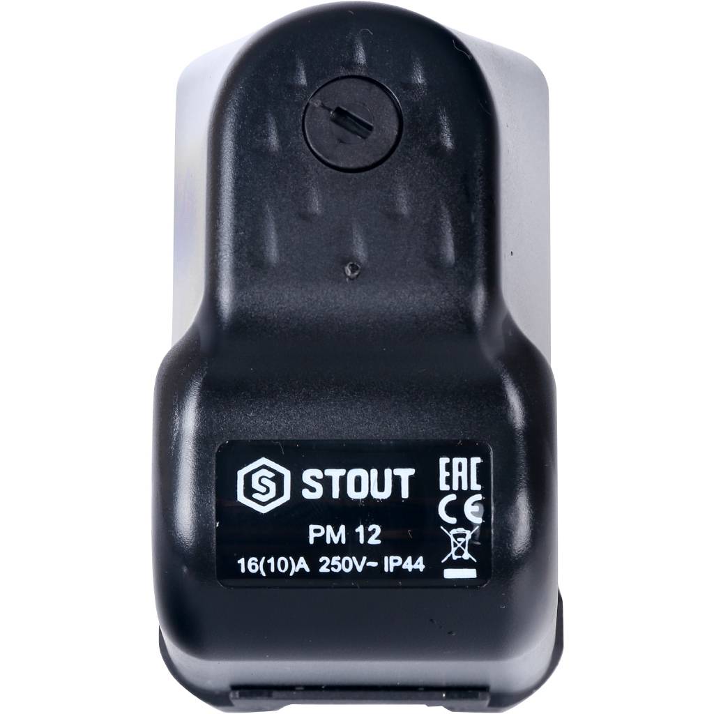 Реле давления для водоснабжения STOUT PM12G, 3-12 бар, 1/4, с накидной гайкой