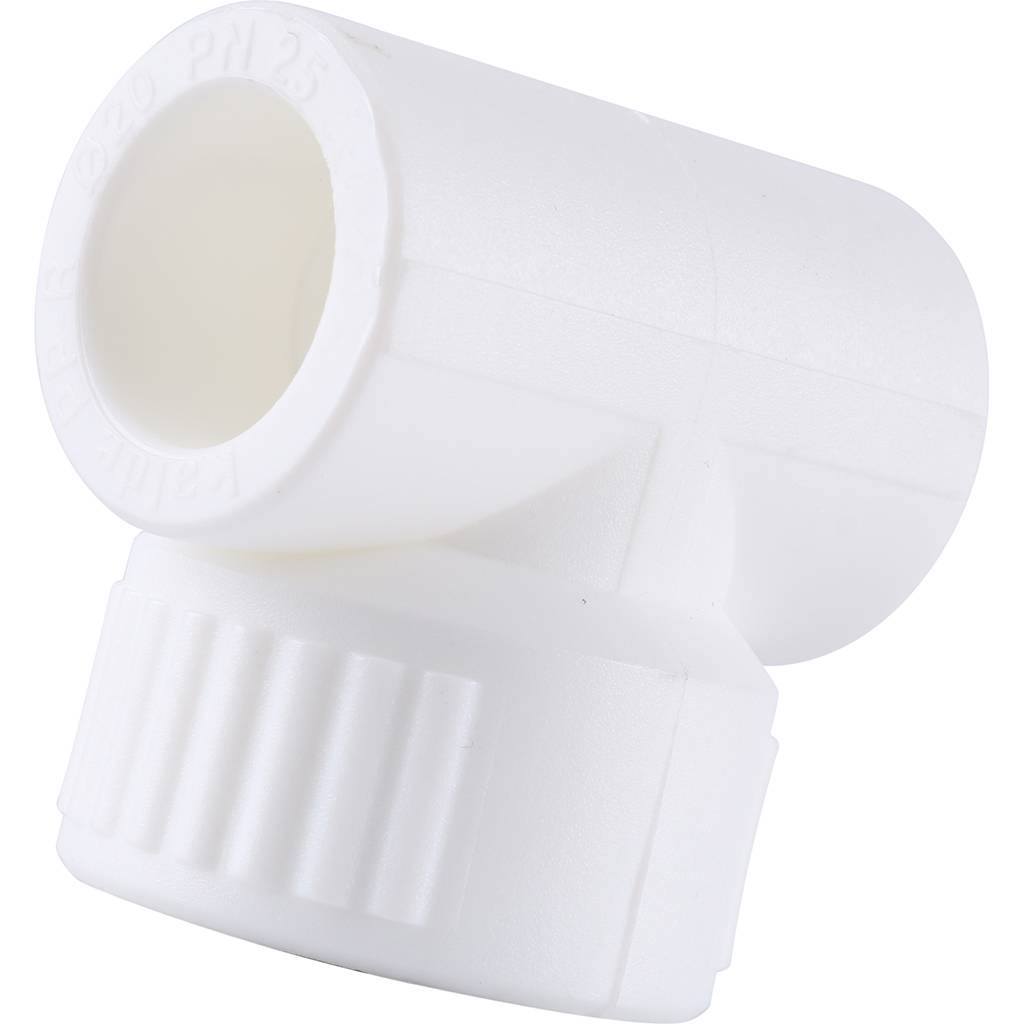 Тройник Kalde с внутренней резьбой 20х1/2 для полипропиленовых труб под сварку (цвет белый), 3222-tfo-200b20