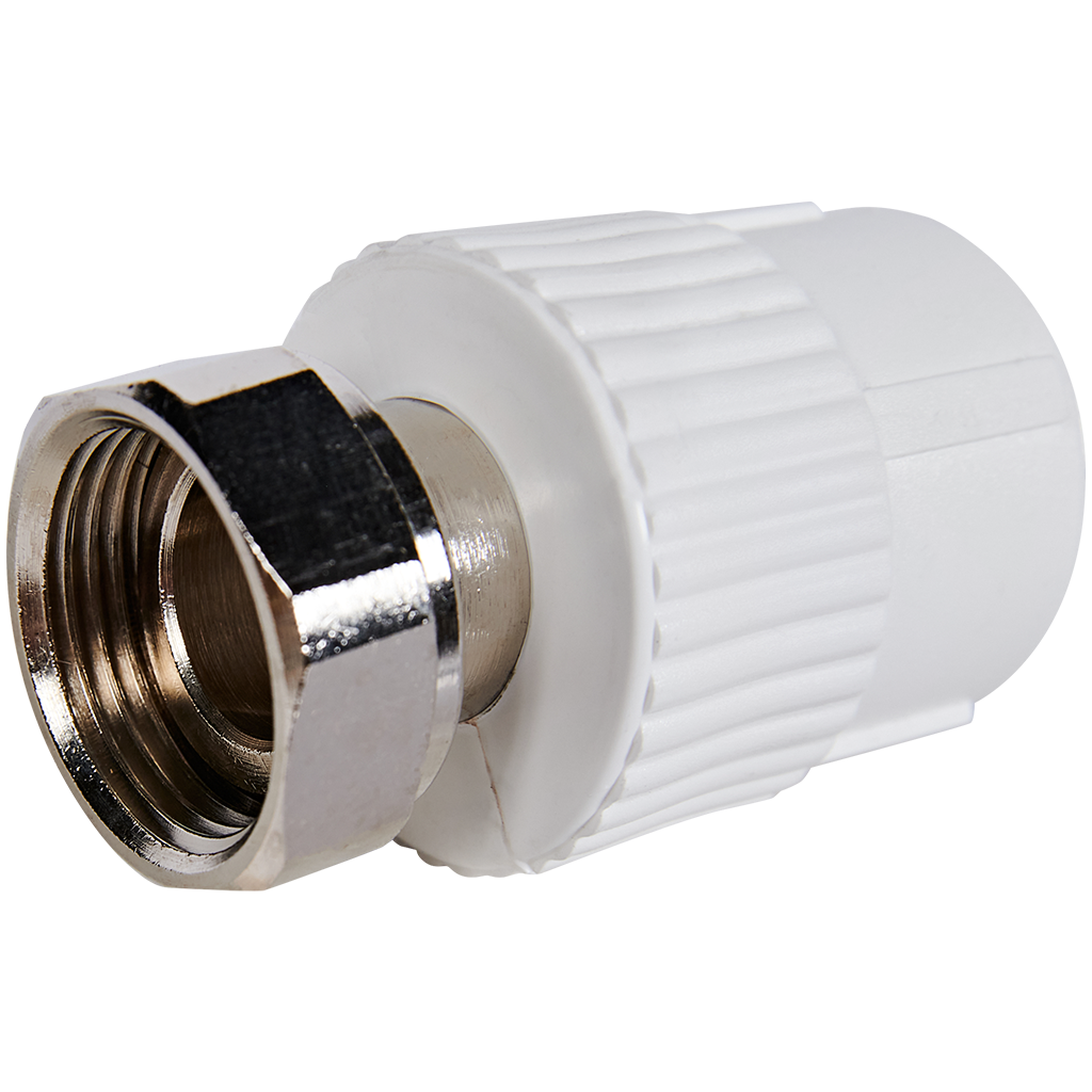 Муфта Pro Aqua d=25-3/4 PP-R с накидной гайкой Белая