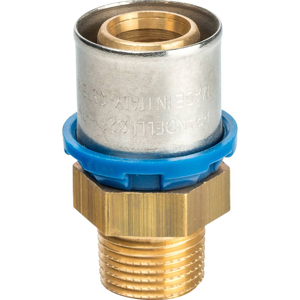 Муфта Prandelli Multyrama с нар.рез.(26х3)х1/2 профиль H, TH, U для металлопластиковых труб прессовой, 509.01.02.6