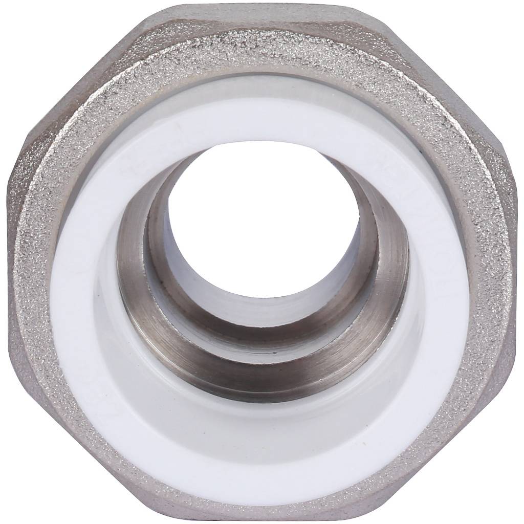 Муфта разъемная с наружной резьбой Политэк 32х3/4 для полипропиленовых труб под сварку (цвет белый), 9800003234