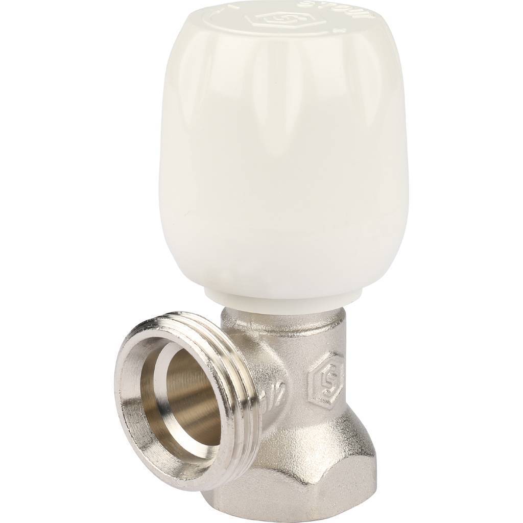 Клапан ручной терморегулирующий STOUT SVRs с неподъемным шпинделем, угловой 1/2, SVRs-1152-000015