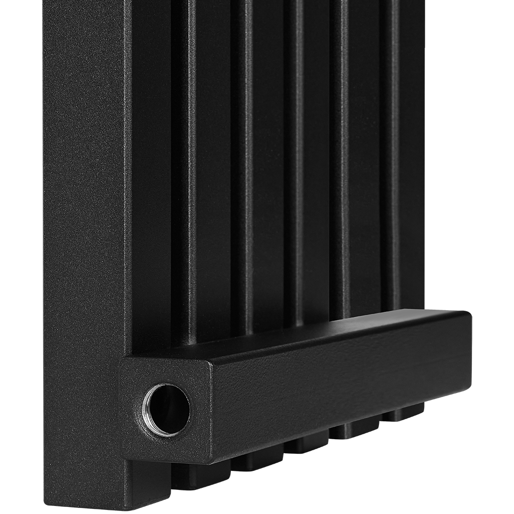 Стальной трубчатый радиатор STOUT TUBE QUADRO 6 секций боковое подключение QV40-1750-6 RAL1T103S9005 (черный матовый муар), STQV4017506RAL1T103S9005