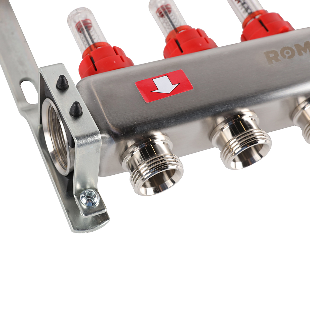 Коллектор из нержавеющей стали с расходомерами ROMMER 5 выходов, RMS-1200-000005