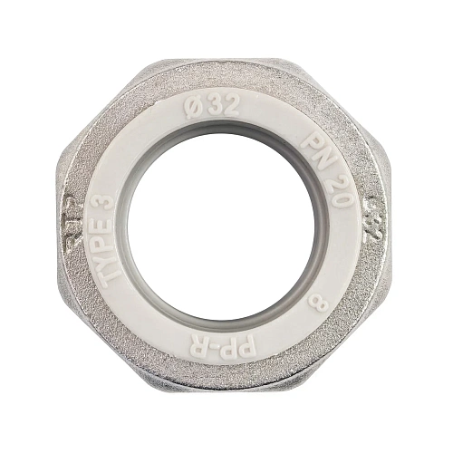 Муфта комбинированная разъемная (Американка) PPR внутренняя резьба 32х1 PN20 серый РТП