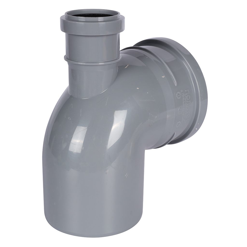 Отвод Политэк 110х90 с выходом 50 прямой, 300111050