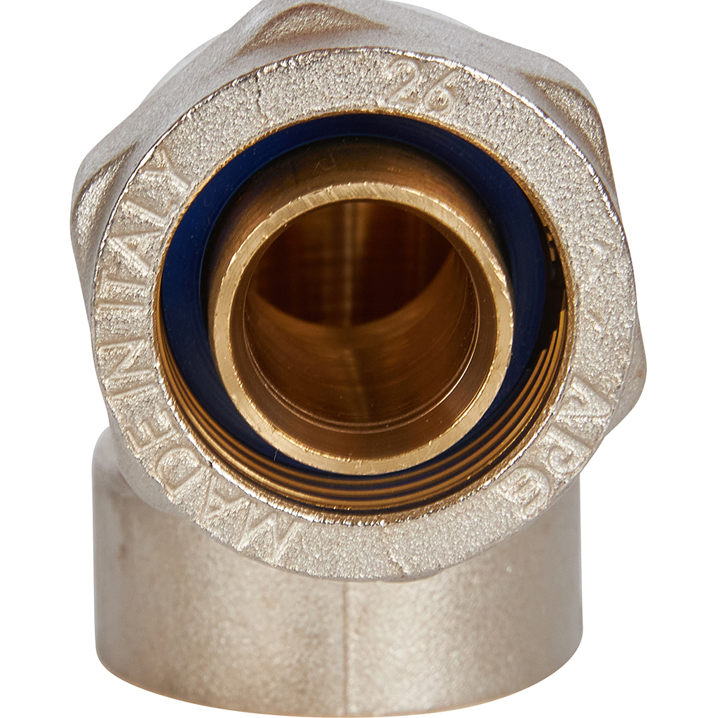 Угольник-переходник STOUT с внутренней резьбой 1 x26 для металлопластиковых труб винтовой, SFS-0007-000126