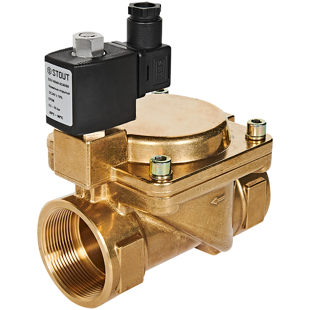 Клапан соленоидный (электромагнитный) STOUT непрямого (пилотного) действия НО 24В G2 SSV-0040-024050
