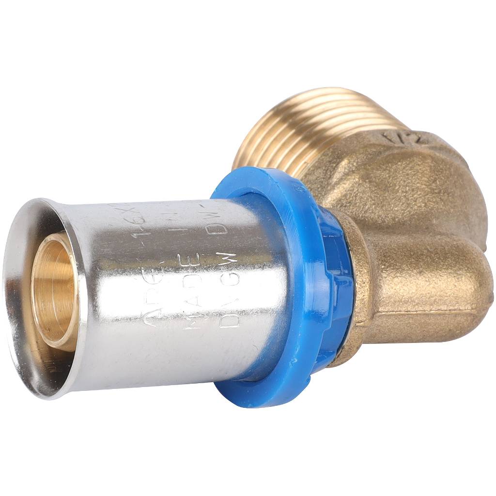 Угольник-переходник APE с наружной резьбой 1/2 х16 для металлопластиковых труб прессовой, ARL3003100