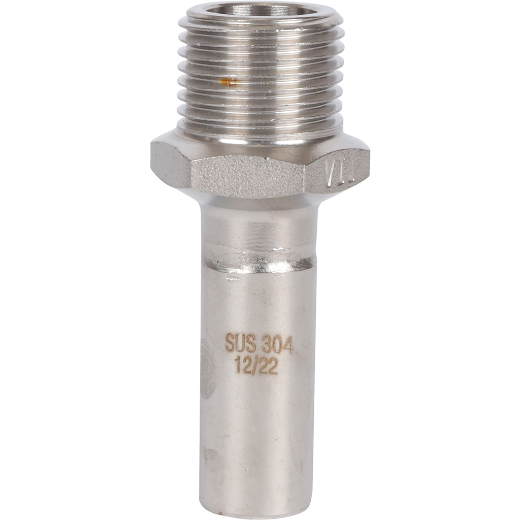 Вставка переходная НПр-НР ROMMER 15х1/2 из нержавеющей стали прессовой