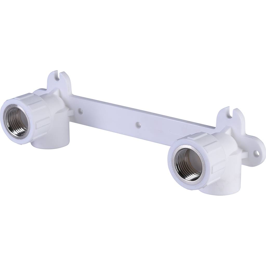 Настенный комплект Политэк 20х1/2 с внутренней резьбой для смесителя для полипропиленовых труб под сварку (цвет белый)