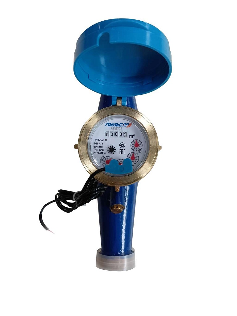 Счетчик холодной воды многоструйный Пульсар М Ду32 Qn=6м3/час L=260мм импульсный выход (включает присоединит комлект)