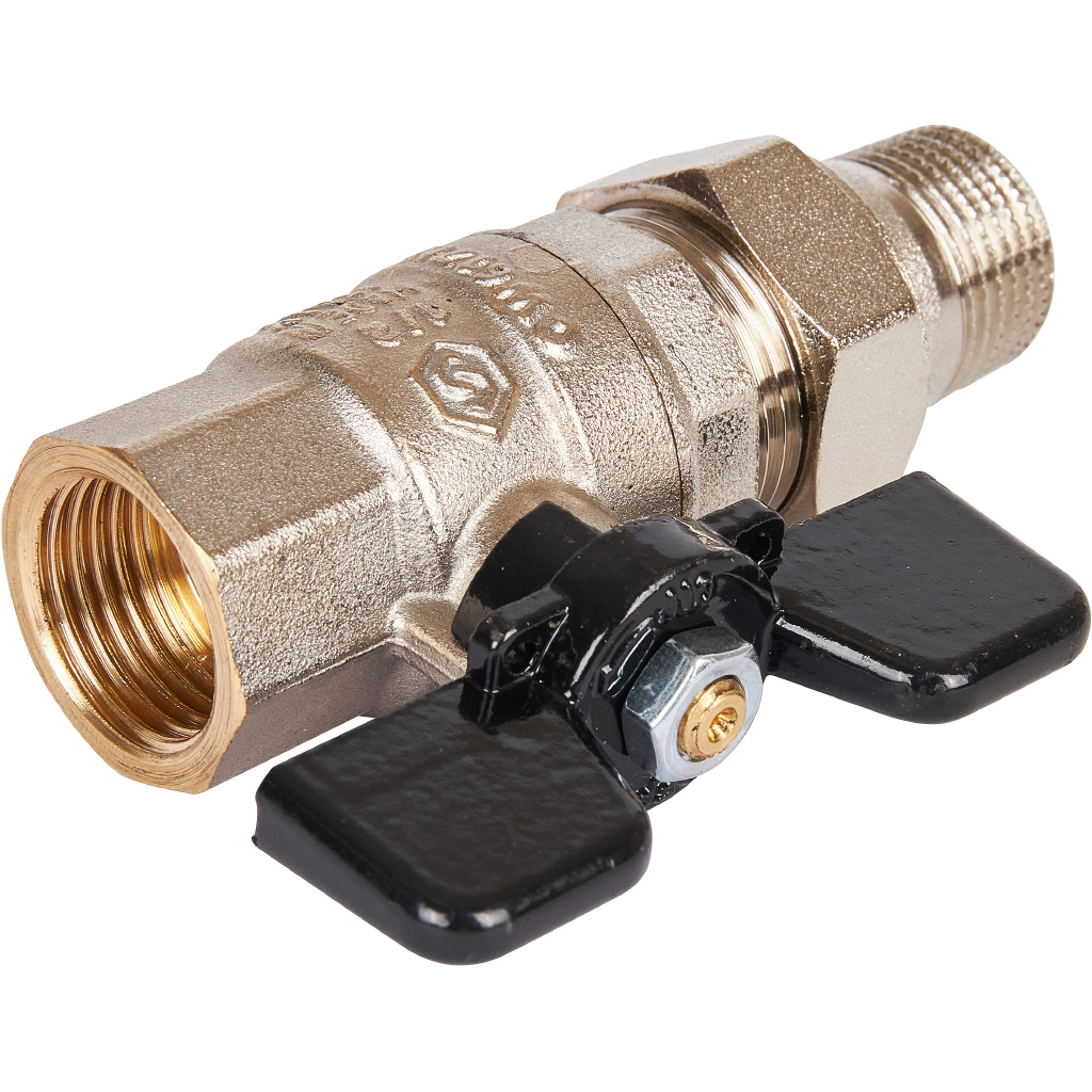 Кран шаровой полнопроходной STOUT ВР/НР, ручка бабочка 1/2, американка, SVB-0007-000015