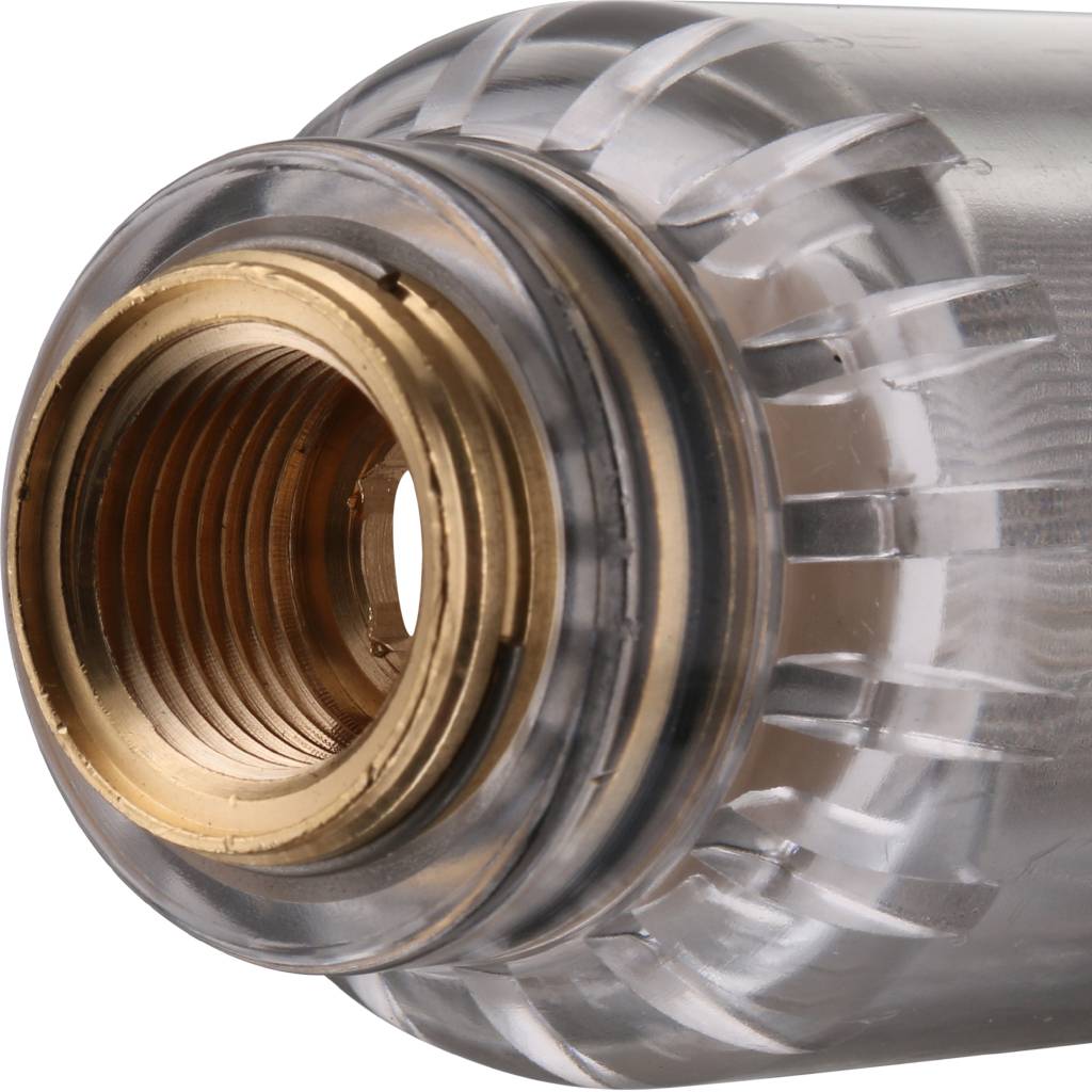 Фильтр с манометром TIEMME 1/2 со сгонами, с прозрачной пластиковой колбой, промывной, 3130002