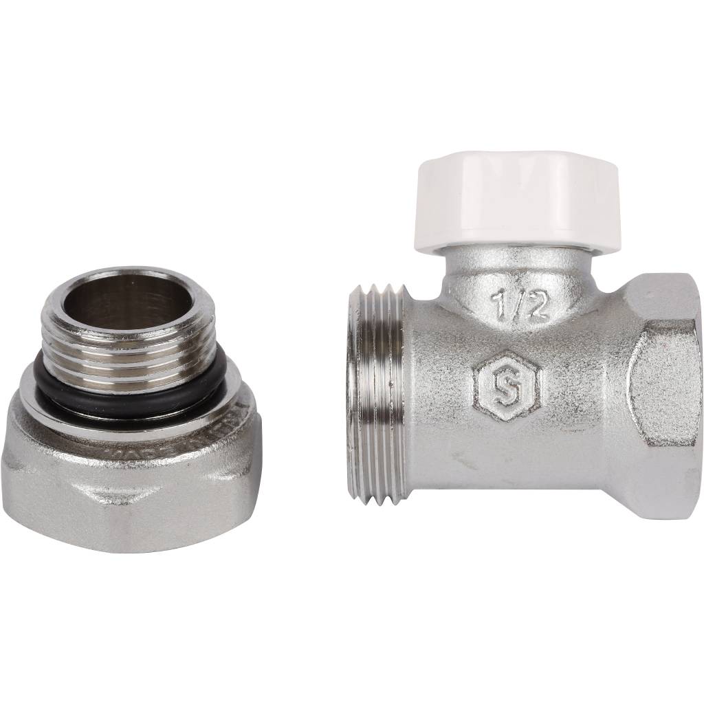 Клапан запорно-балансировочный прямой STOUT SVL 1/2 (с дополнительным уплотнением), SVL-1176-100015